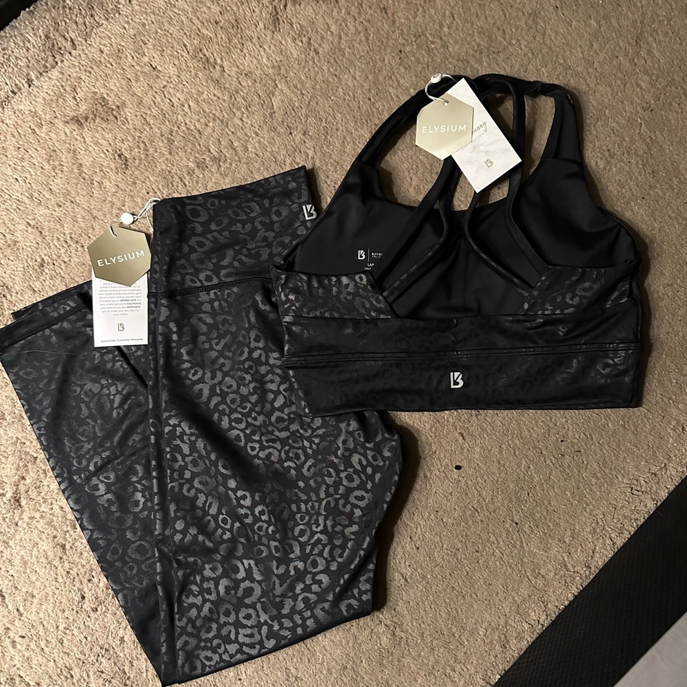 BuffBunny Black Leopard Workout Set